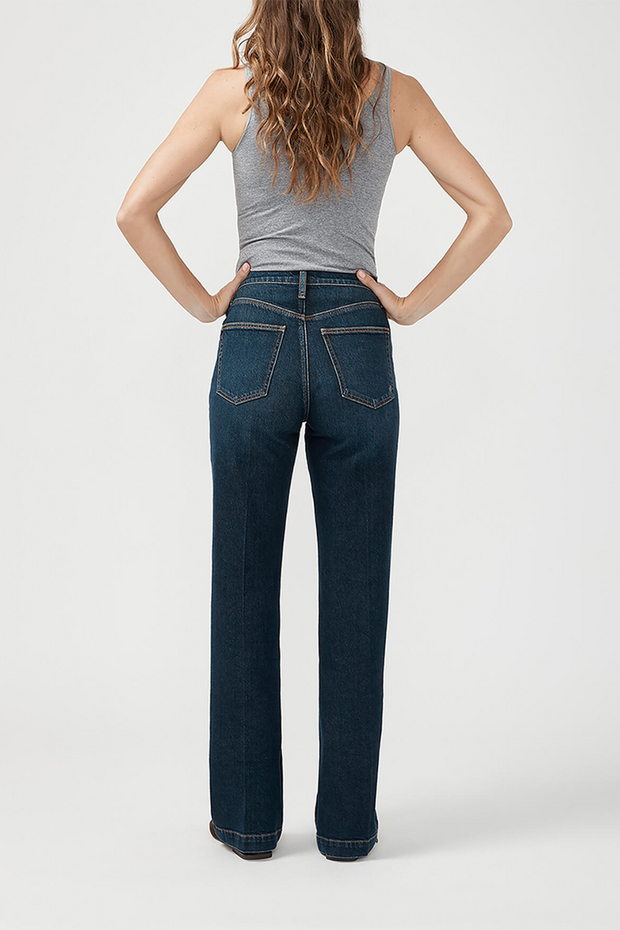 Highly Desirable High Rise Trouser Leg Jeans