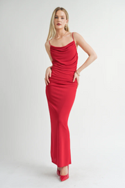 STL-LG3337 MAXI DRESS RED