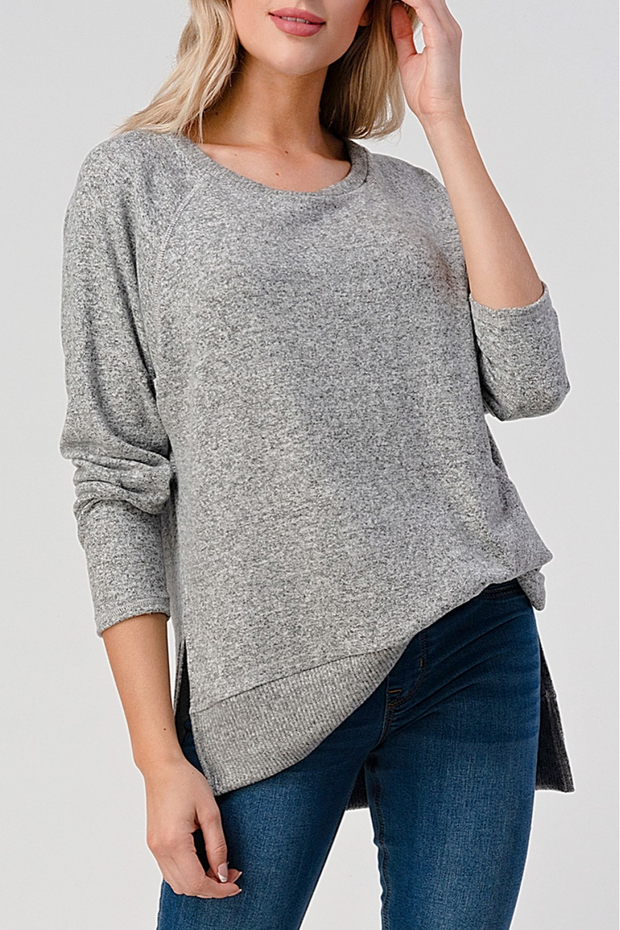 HEIMT496 KNIT TOP GREY