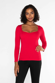 Seamless Rib L/S Sweetheart Top