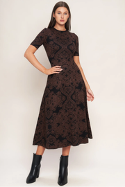 JACQUARD SWEATER MIDI DRESS
