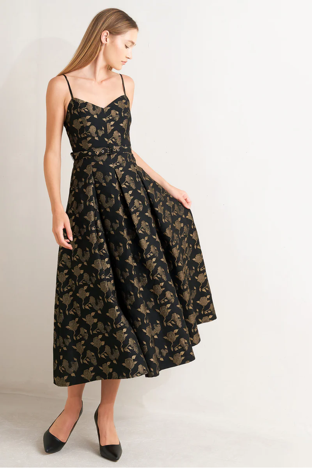 GARDEN OPERA WOVEN MIDI DRESS