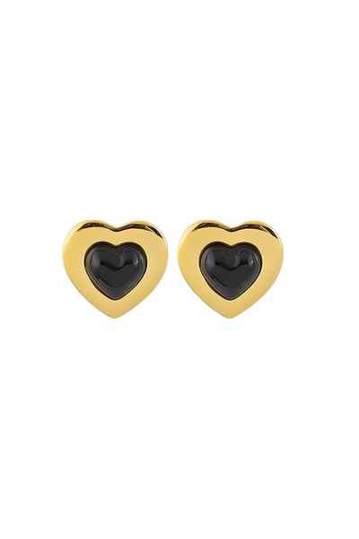 Black Heart Earrings