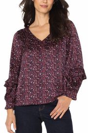 Long Sleeve Woven Blouse W/ Ruffles