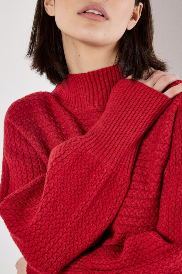 Twisted Cable Knit Batwing Jumper