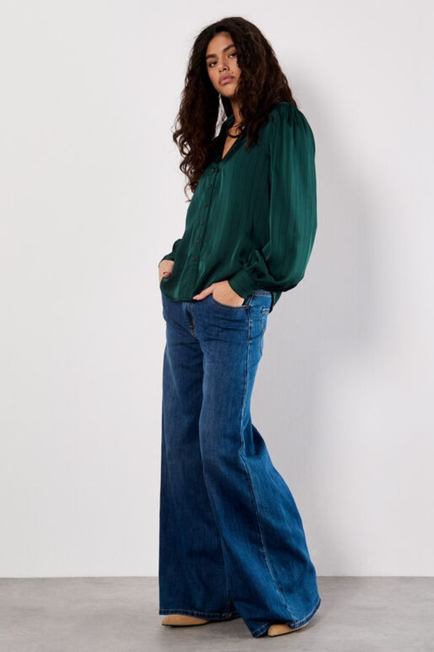 Satin Self-Stripe Blouse