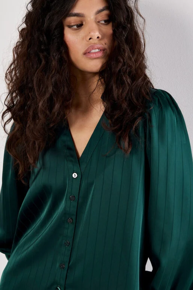 Satin Self-Stripe Blouse