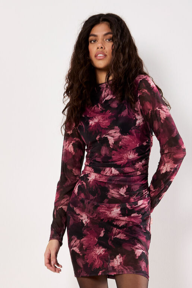 Floral Mesh Bodycon Mini Dress