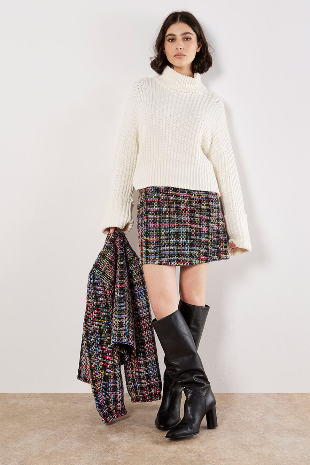 Multicoloured Tweed Mini Skirt