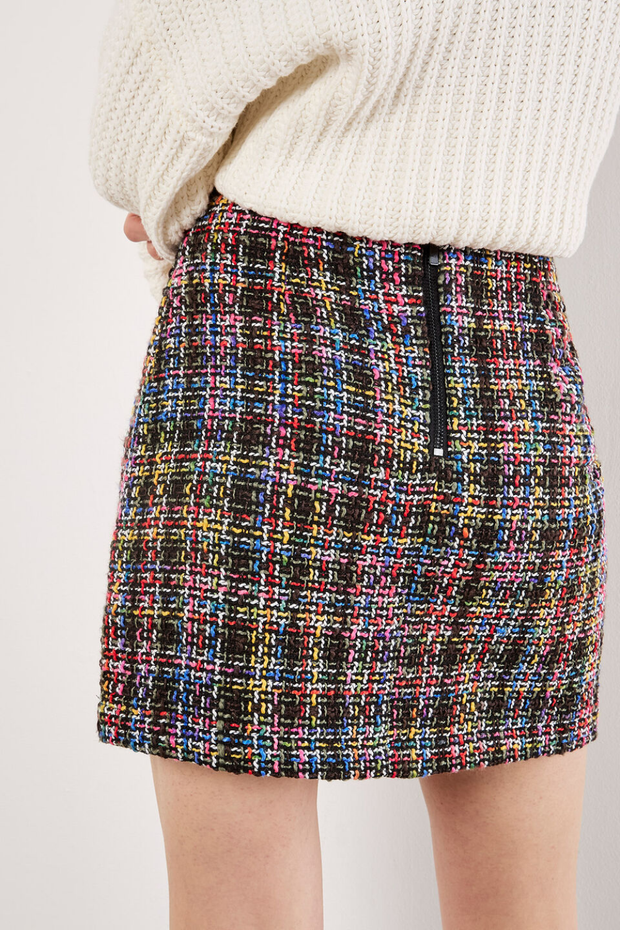 Multicoloured Tweed Mini Skirt