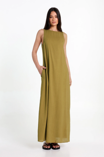 VALENCIA MAXI DRESS - OLIVE