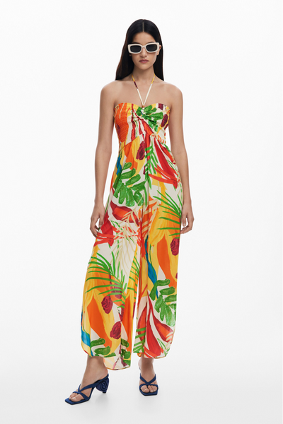 Tropical jumpsuit white